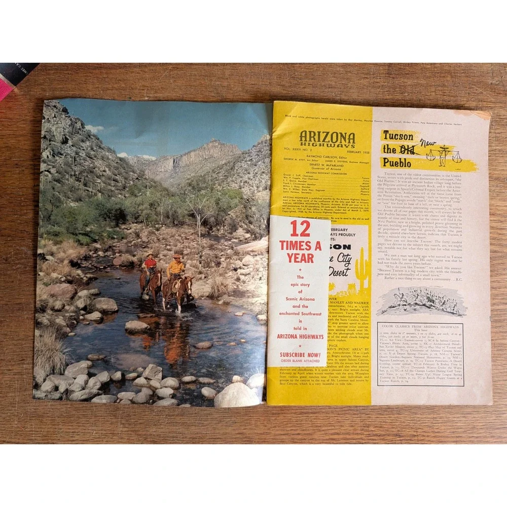 Arizona Highways Magazine Feb 1958 Tucson Sunshine City In The Desert Vintage